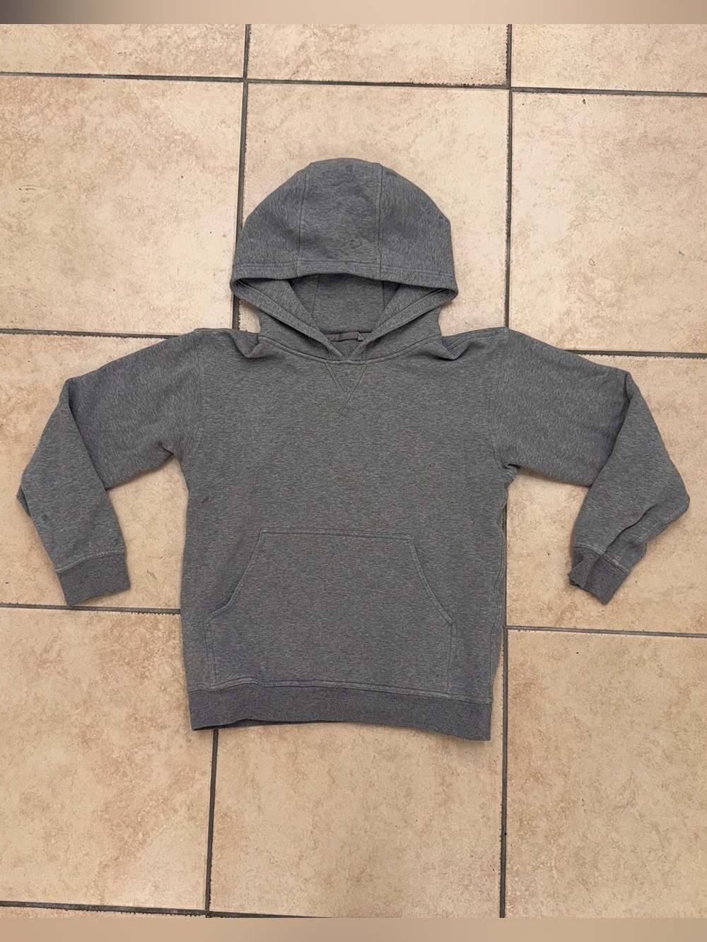 Lululemon Pullover Hoodie Heather Grey Womens Sz 4 Pocket Hood Lounge Comfort